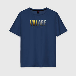 Женская футболка оверсайз Resident Evil Village Надпись