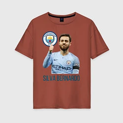 Женская футболка оверсайз Silva Bernardo Манчестер Сити