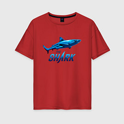 Женская футболка оверсайз Акула The Shark