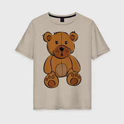 Футболка оверсайз женская Плюшевый медведь, цвет: миндальный