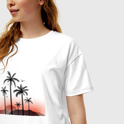Футболка оверсайз женская Palm tree, цвет: белый — фото 2