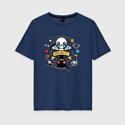 Женская футболка оверсайз THE BINDING OF ISAAC WHO AM I