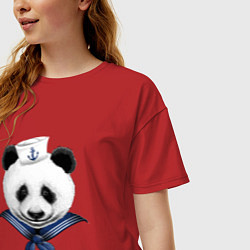 Футболка оверсайз женская Captain Panda, цвет: красный — фото 2