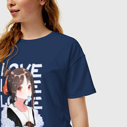 Футболка оверсайз женская Love flower, цвет: тёмно-синий — фото 2