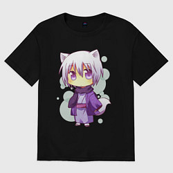 Футболка оверсайз женская Ёкай Томоэ, цвет: черный