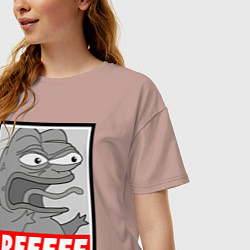 Футболка оверсайз женская Pepe trigger, цвет: пыльно-розовый — фото 2