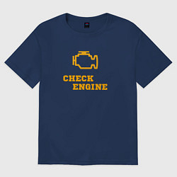 Футболка оверсайз женская Чек двигателя, цвет: тёмно-синий