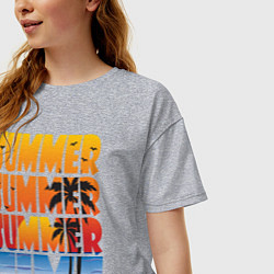 Футболка оверсайз женская SUMMER TIME, цвет: меланж — фото 2