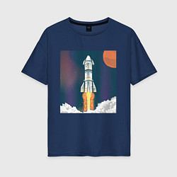 Женская футболка оверсайз Запуск ракеты Atlas Атлас V