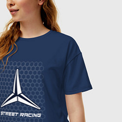 Футболка оверсайз женская Мерседес - Pro Racing, цвет: тёмно-синий — фото 2