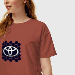 Футболка оверсайз женская Toyota - Honeycomb, цвет: кирпичный — фото 2