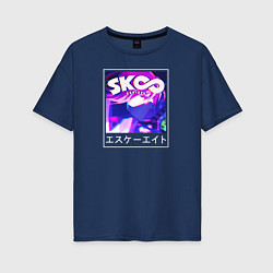 Женская футболка оверсайз На скейте в бесконечность Као
