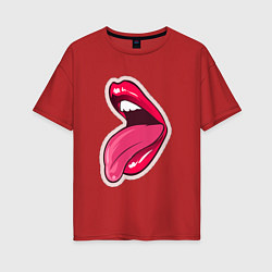 Женская футболка оверсайз Покажи свой язык