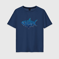 Женская футболка оверсайз Shark Акула