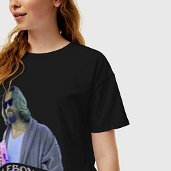 Футболка оверсайз женская Большой Лебовски Чувак, цвет: черный — фото 2