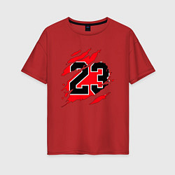 Футболка оверсайз женская Bulls 23, цвет: красный
