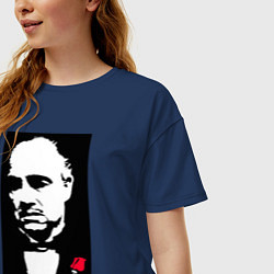 Футболка оверсайз женская Дон Корлеоне, крестный отец, цвет: тёмно-синий — фото 2