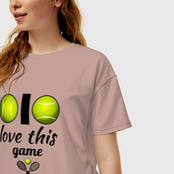 Футболка оверсайз женская Я люблю теннис, цвет: пыльно-розовый — фото 2