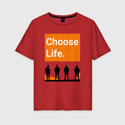 Футболка оверсайз женская Choose Life, цвет: красный