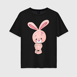 Женская футболка оверсайз Милый кролик