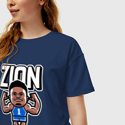 Футболка оверсайз женская Zion, цвет: тёмно-синий — фото 2