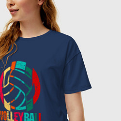 Футболка оверсайз женская Волейбол, цвет: тёмно-синий — фото 2