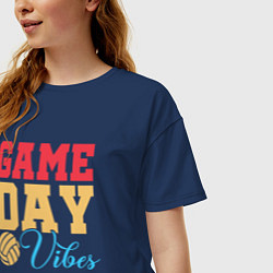 Футболка оверсайз женская Game Day Vibes, цвет: тёмно-синий — фото 2