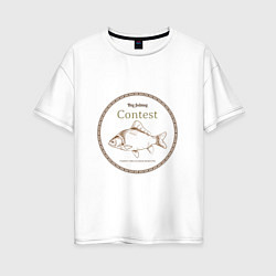 Женская футболка оверсайз Большая рыбалка