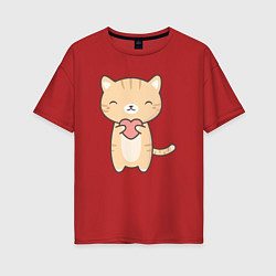 Женская футболка оверсайз Love Cat