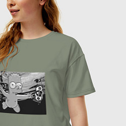 Футболка оверсайз женская Simpsons x Nirvana, цвет: авокадо — фото 2