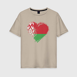 Женская футболка оверсайз Сердце Беларуси