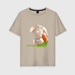 Женская футболка оверсайз Солнышко с морковкой