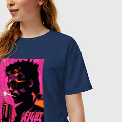 Футболка оверсайз женская Тайлер Дёрден, Бойцовский клуб, цвет: тёмно-синий — фото 2