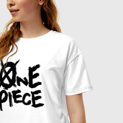 Футболка оверсайз женская One Piece Большой куш лого, цвет: белый — фото 2