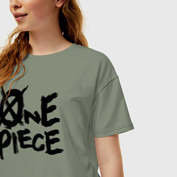 Футболка оверсайз женская One Piece Большой куш лого, цвет: авокадо — фото 2