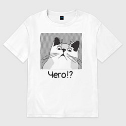 Женская футболка оверсайз Кот Чего?