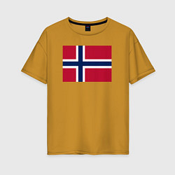 Женская футболка оверсайз Норвегия Флаг Норвегии