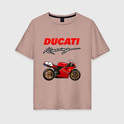 Женская футболка оверсайз DUCATI ДУКАТИ MOTOSPORT