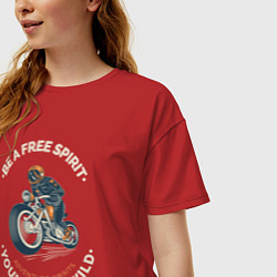 Футболка оверсайз женская Свободный дух, цвет: красный — фото 2