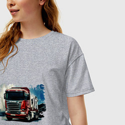 Футболка оверсайз женская SCANIA Дальнобой, цвет: меланж — фото 2