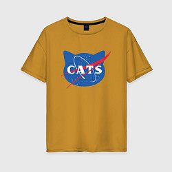 Женская футболка оверсайз Cats NASA