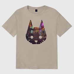 Футболка оверсайз женская Stray: City Cat, цвет: миндальный