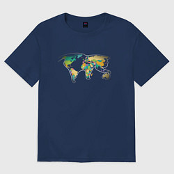 Футболка оверсайз женская World Cat, цвет: тёмно-синий