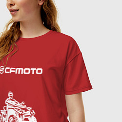 Футболка оверсайз женская CFmoto СФ мото КВАДРОЦИКЛ, цвет: красный — фото 2