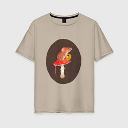 Женская футболка оверсайз Ночное путешествие