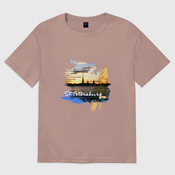 Футболка оверсайз женская Travel Санк-Петербург, цвет: пыльно-розовый