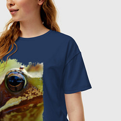 Футболка оверсайз женская Глаз лягушки, цвет: тёмно-синий — фото 2