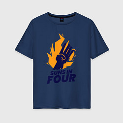 Футболка оверсайз женская Suns In Four, цвет: тёмно-синий