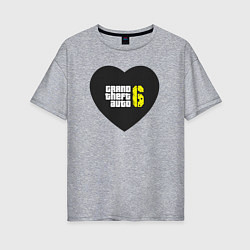 Женская футболка оверсайз GTA 6: Heart