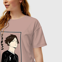 Футболка оверсайз женская Ринтаро Суна Haikyuu!!, цвет: пыльно-розовый — фото 2